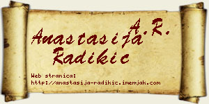 Anastasija Radikić vizit kartica